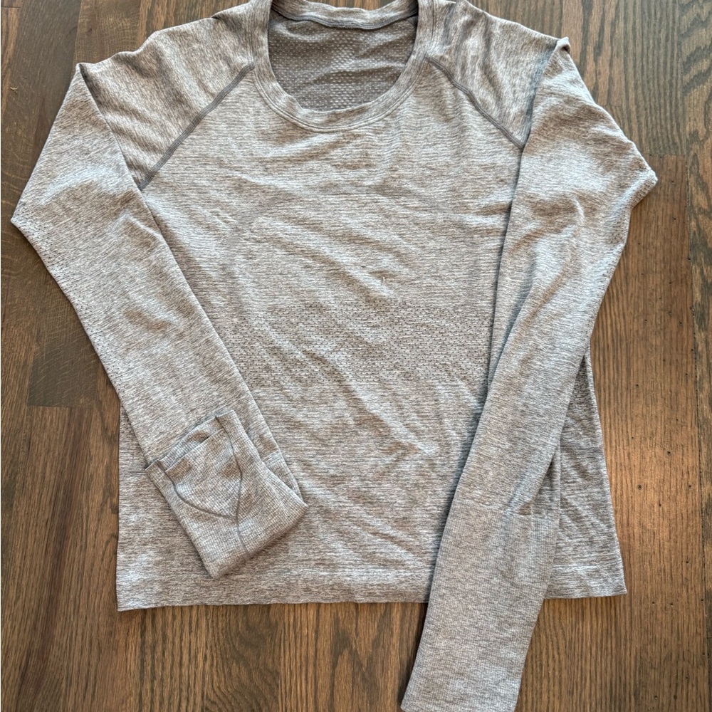 Gray Long Sleeve Top